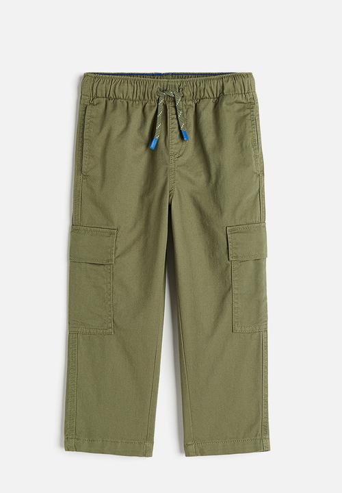 H&M - Twill cargo trousers - dark khaki green