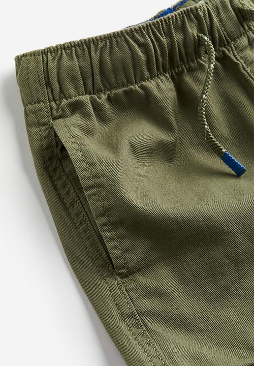H&M - Twill cargo trousers - dark khaki green