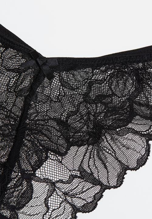 H&M - 2 pack lace thong briefs - black