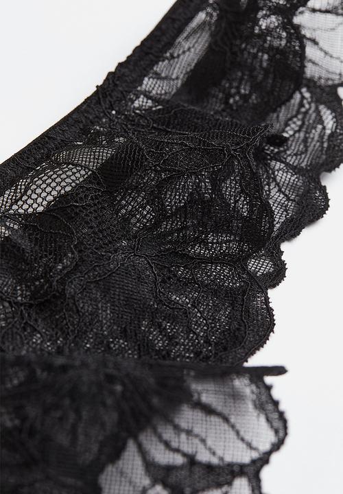 H&M - 2 pack lace thong briefs - black