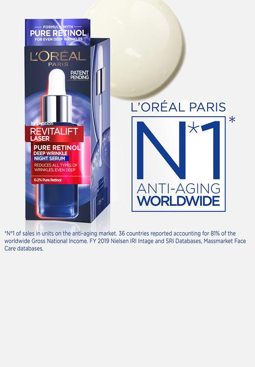 L'Oreal Paris - Revitalift Laser 0.2% Pure Retinol Deep Wrinkle Night Serum 30ml