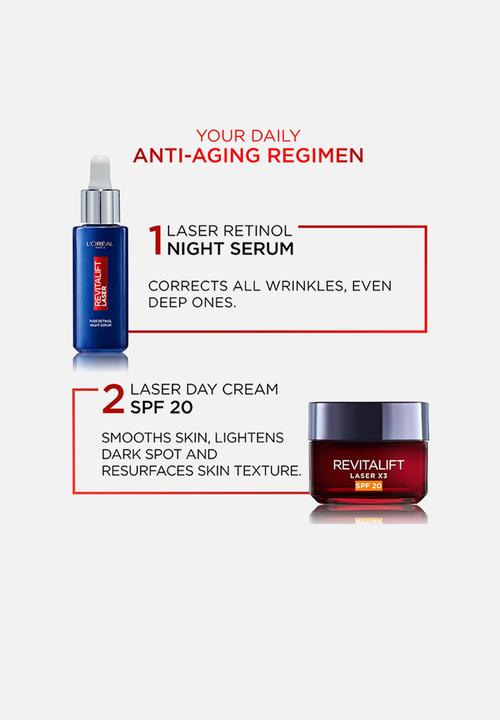 L'Oreal Paris - Revitalift Laser 0.2% Pure Retinol Deep Wrinkle Night Serum 30ml