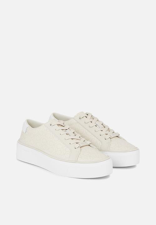 Calvin Klein - Flatform cupsole lace up-epi mn - dk ecru mono