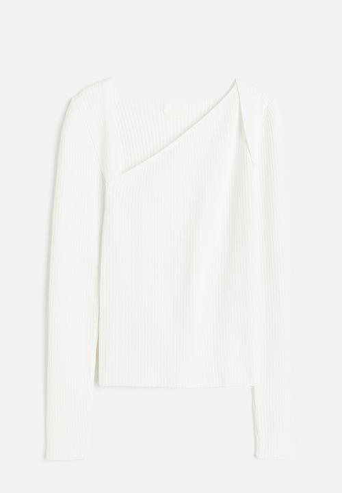 H&M - Asymmetric-neck jumper - white