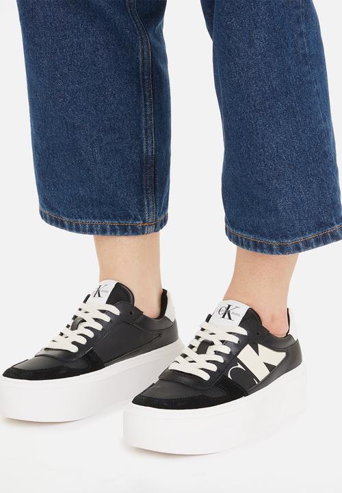 Calvin Klein - Cupsole flatform laceup lth mix - Black/Bright White/Creamy White