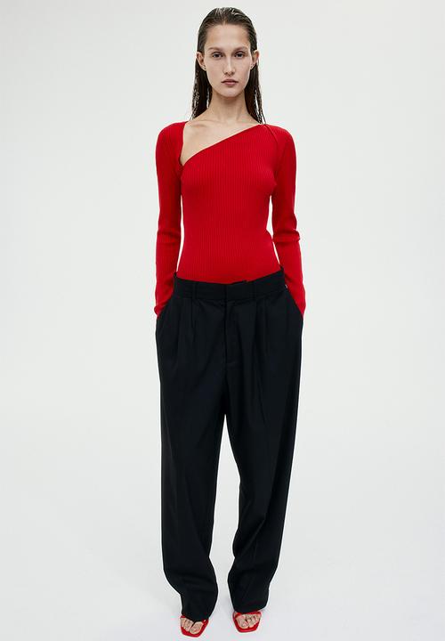 H&M - Asymmetric-neck jumper - red