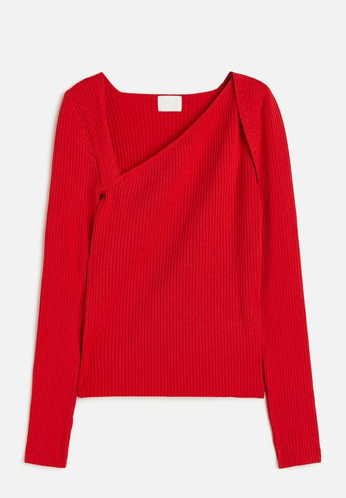 H&M - Asymmetric-neck jumper - red
