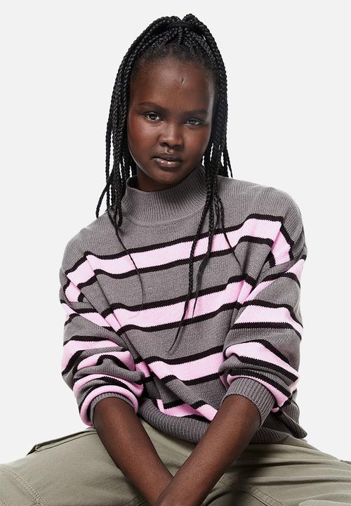 H&M - Jumper - dark grey striped