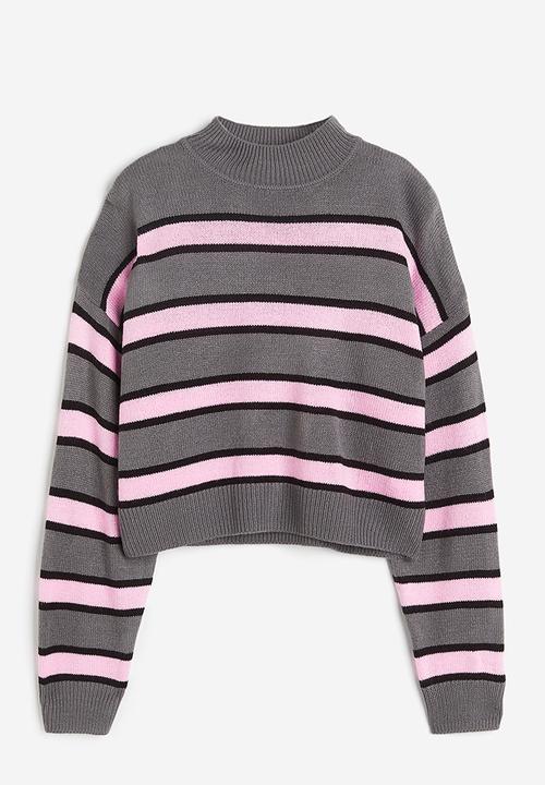H&M - Jumper - dark grey striped