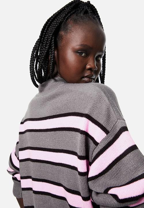 H&M - Jumper - dark grey striped