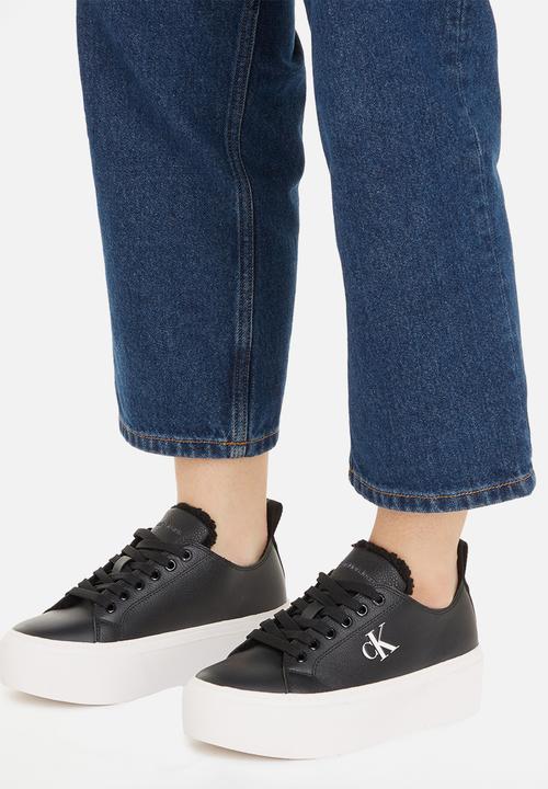 Calvin Klein - Cupsole flatform low wl lth wn - Black/Bright White