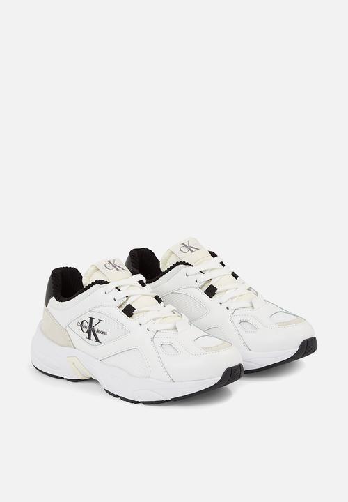 Calvin Klein - Retro runner lace up lth mix wn - Bright White/Black