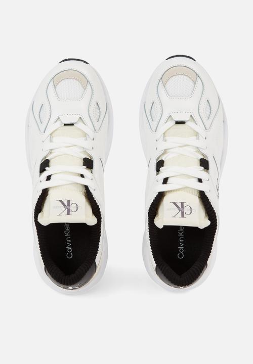 Calvin Klein - Retro runner lace up lth mix wn - Bright White/Black