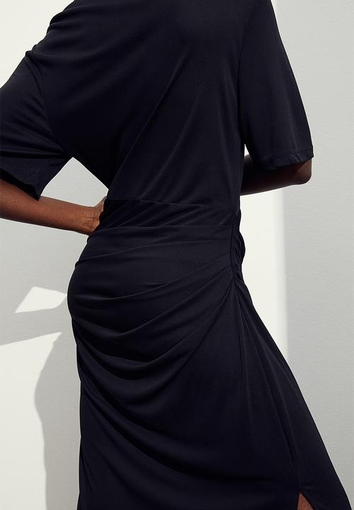 H&M - Draped jersey dress - black