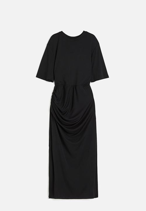 H&M - Draped jersey dress - black