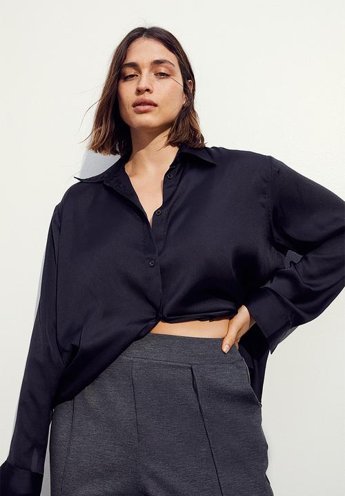 H&M - High-waisted tailored trousers - dark grey