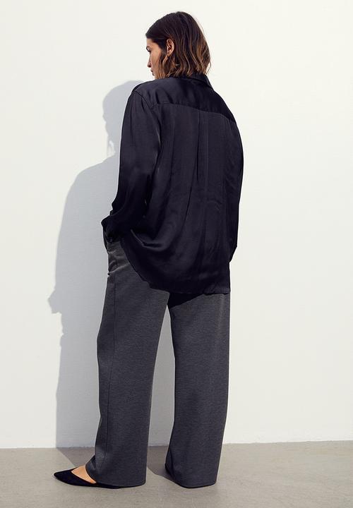 H&M - High-waisted tailored trousers - dark grey