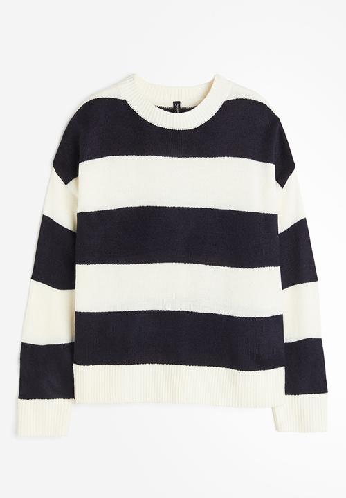 H&M - Jacquard-knit jumper - navy blue striped