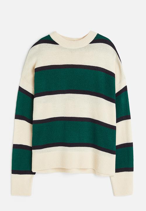 H&M - Jacquard-knit jumper - dark green striped