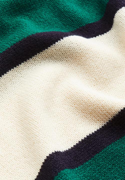 H&M - Jacquard-knit jumper - dark green striped
