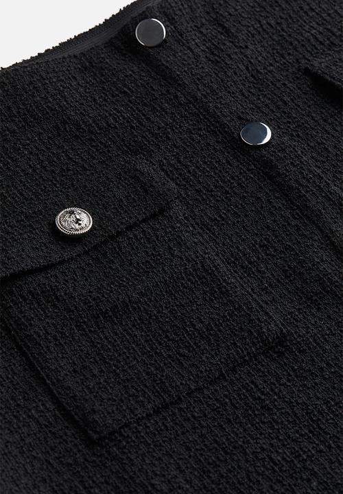 H&M - Button-front skirt - black