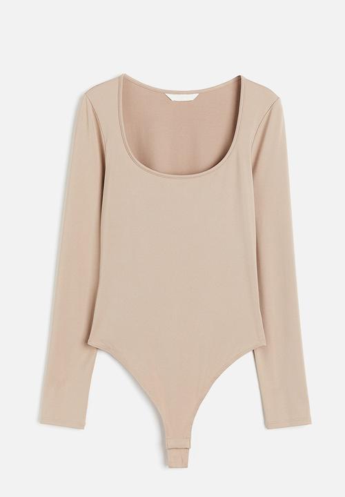 H&M - Jersey thong body - beige