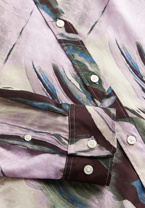 H&M - Regular fit lyocell shirt - purple/patterned