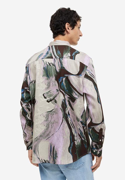 H&M - Regular fit lyocell shirt - purple/patterned