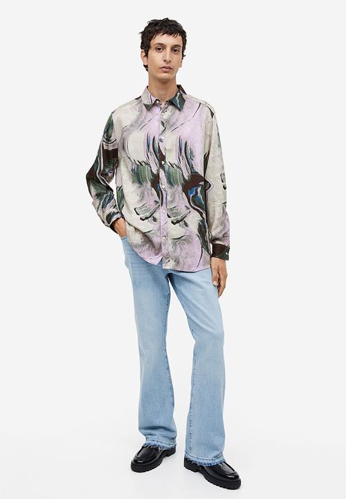 H&M - Regular fit lyocell shirt - purple/patterned