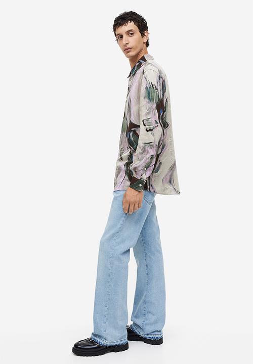 H&M - Regular fit lyocell shirt - purple/patterned