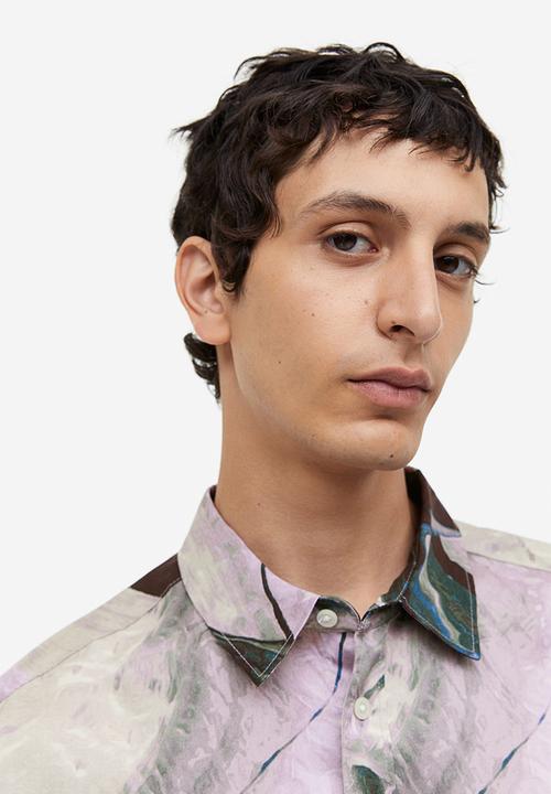 H&M - Regular fit lyocell shirt - purple/patterned