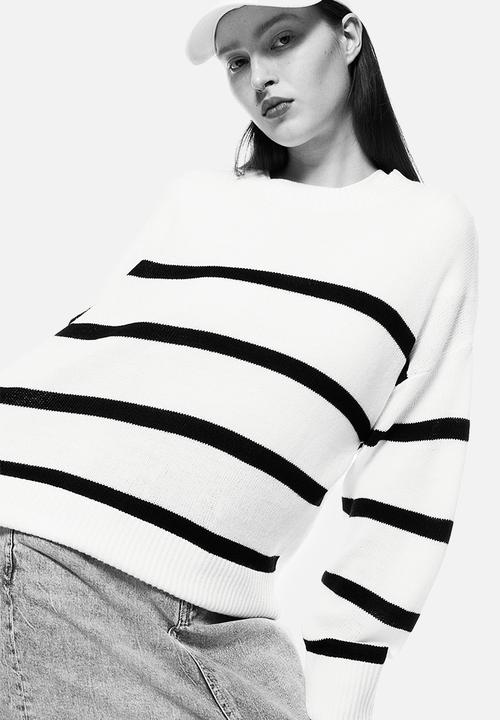 H&M - Jacquard-knit jumper - cream/striped