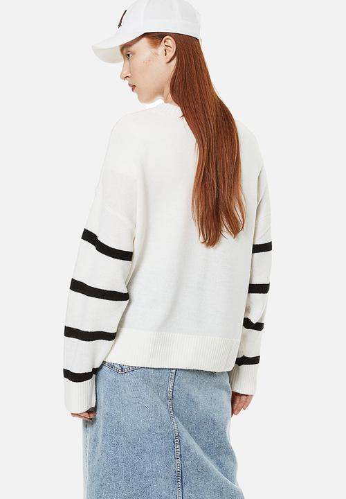 H&M - Jacquard-knit jumper - cream/striped