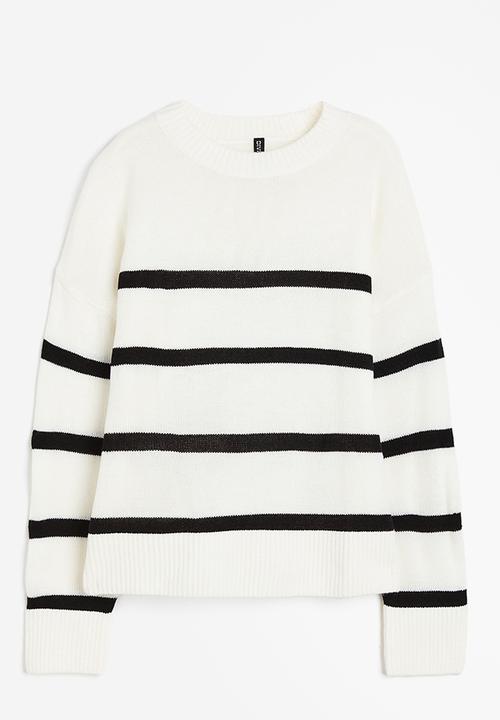 H&M - Jacquard-knit jumper - cream/striped