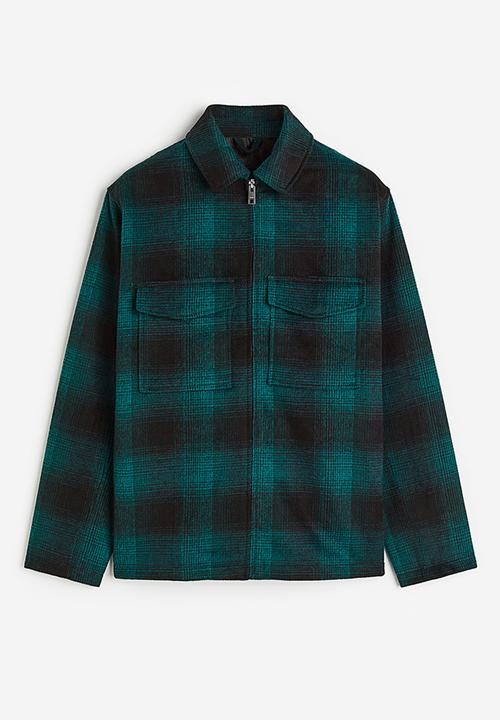 H&M - Regular fit shacket - turquoise/checked