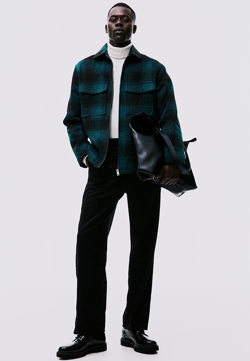 H&M - Regular fit shacket - turquoise/checked
