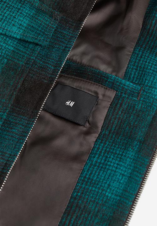 H&M - Regular fit shacket - turquoise/checked