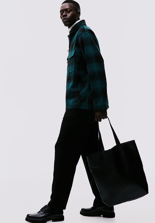 H&M - Regular fit shacket - turquoise/checked