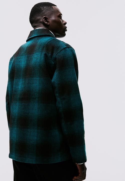 H&M - Regular fit shacket - turquoise/checked