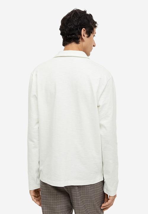 H&M - Regular fit long-sleeved polo shirt - white