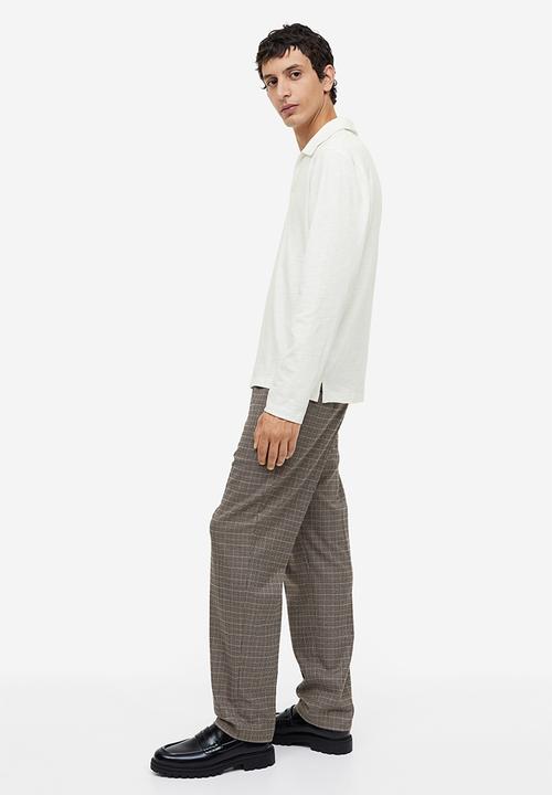 H&M - Regular fit long-sleeved polo shirt - white