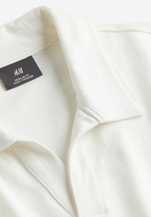 H&M - Regular fit long-sleeved polo shirt - white