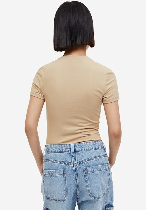 H&M - Fitted t-shirt - beige