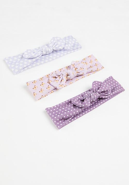 Pop Candy - 3 pack Bowknot headbands - purple