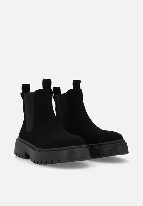 Pop Candy - Faux suede chelsea boots - black