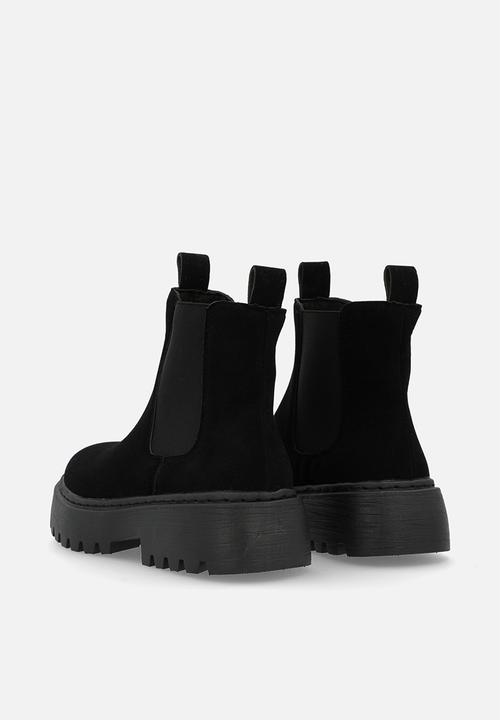 Pop Candy - Faux suede chelsea boots - black