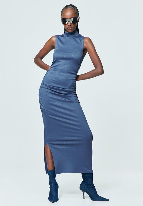 H&M - Gathered bodycon dress - dark blue