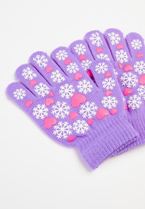 Pop Candy - Floral print handgloves - lilac