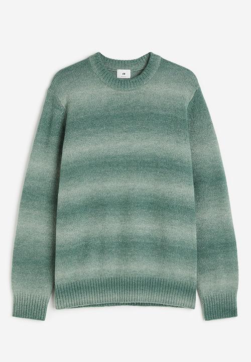 H&M - Regular fit jumper - green/striped