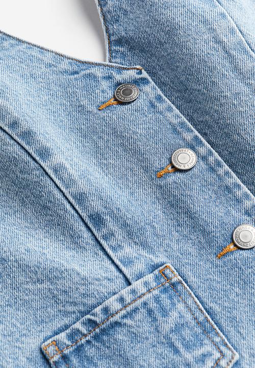 H&M - Halterneck denim top - light denim blue